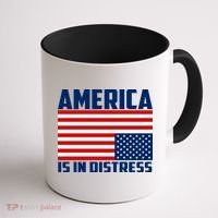 America Is In Distress Upside Down Flag Coffee Mug thumb 1