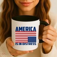 America Is In Distress Upside Down Flag Coffee Mug thumb 3