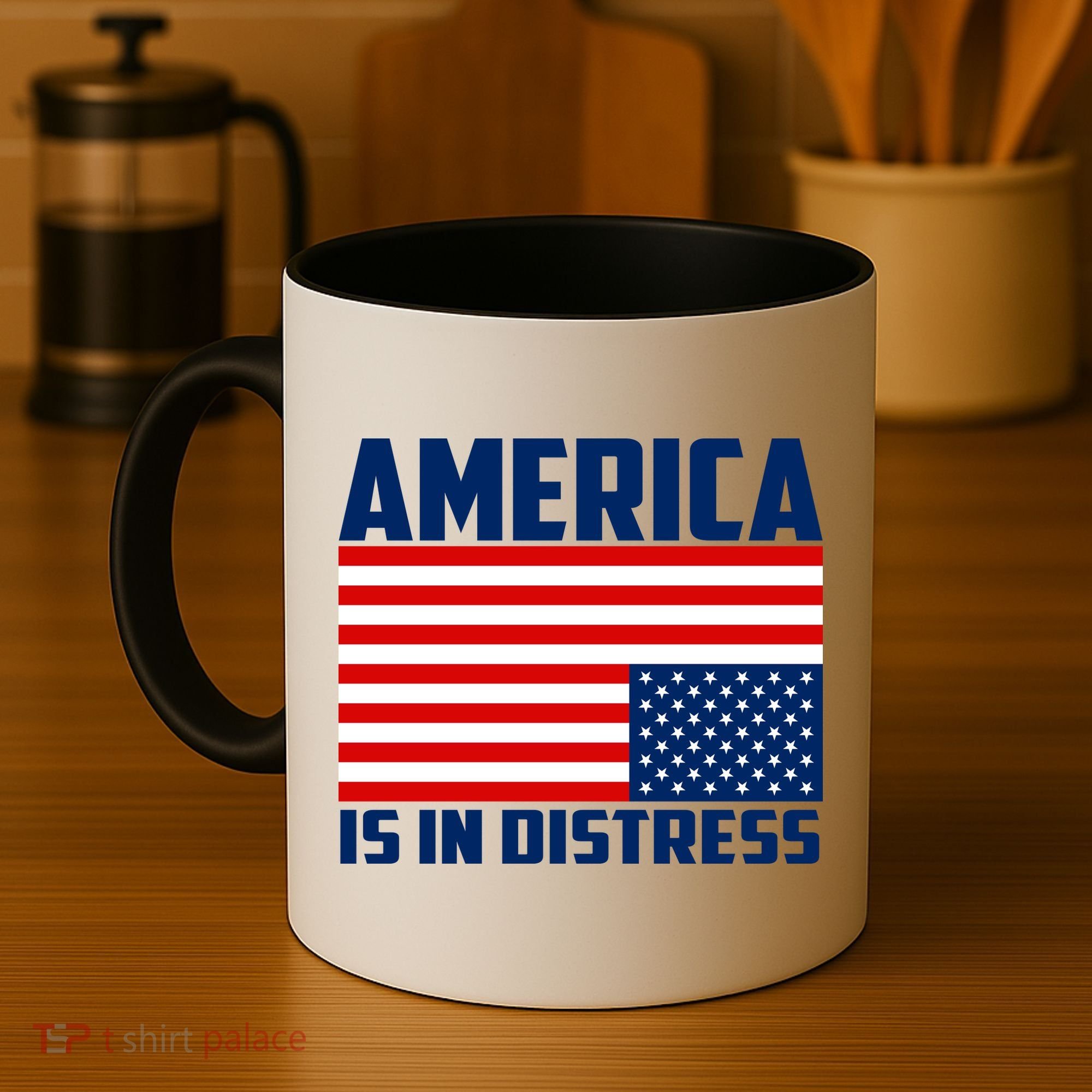 America Is In Distress Upside Down Flag Coffee Mug