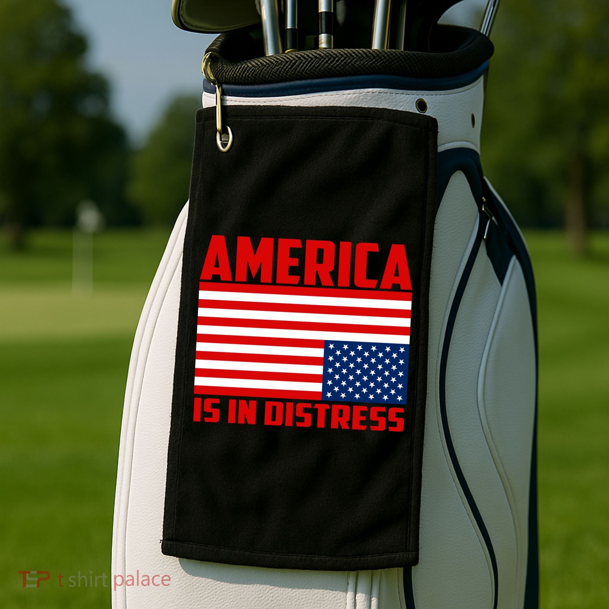 America Is In Distress Upside Down Flag Golf Towel