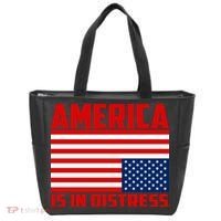 America Is In Distress Upside Down Flag Tote Bag thumb 0