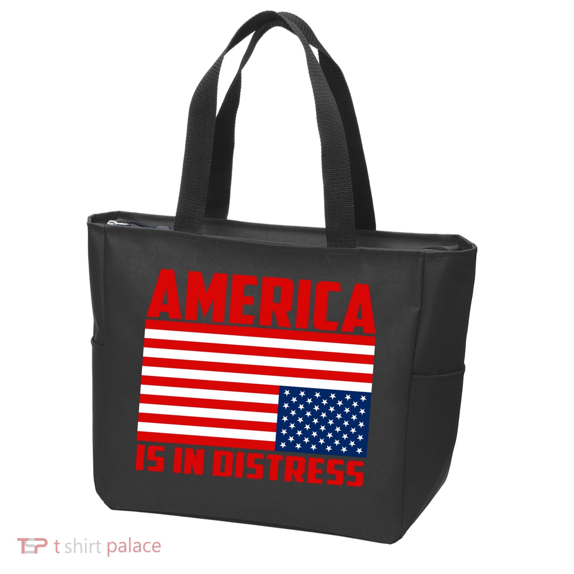 America Is In Distress Upside Down Flag Tote Bag