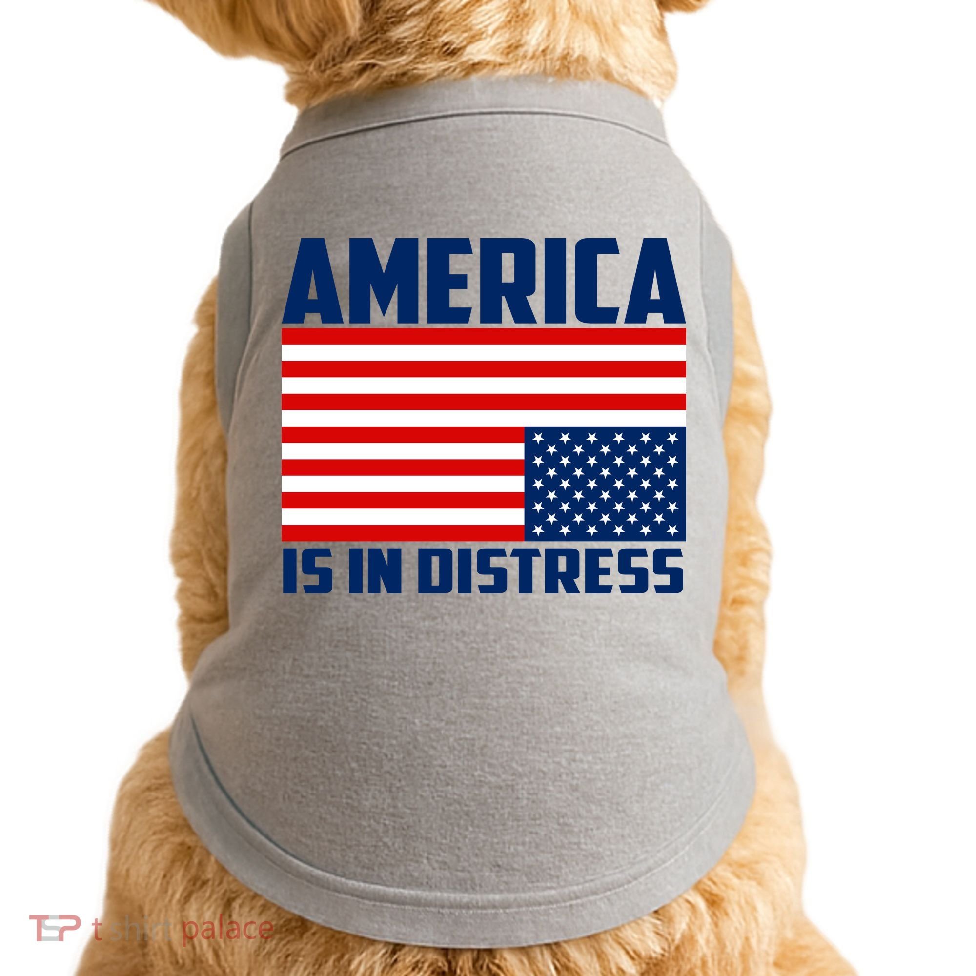 America Is In Distress Upside Down Flag Doggie Tank
