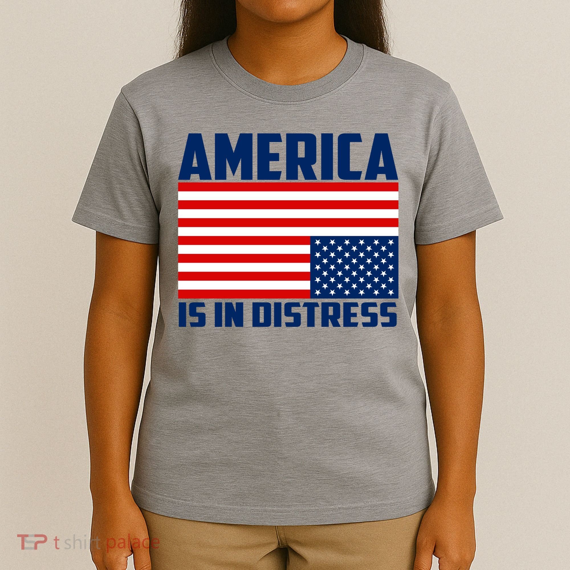 America Is In Distress Upside Down Flag T-Shirt