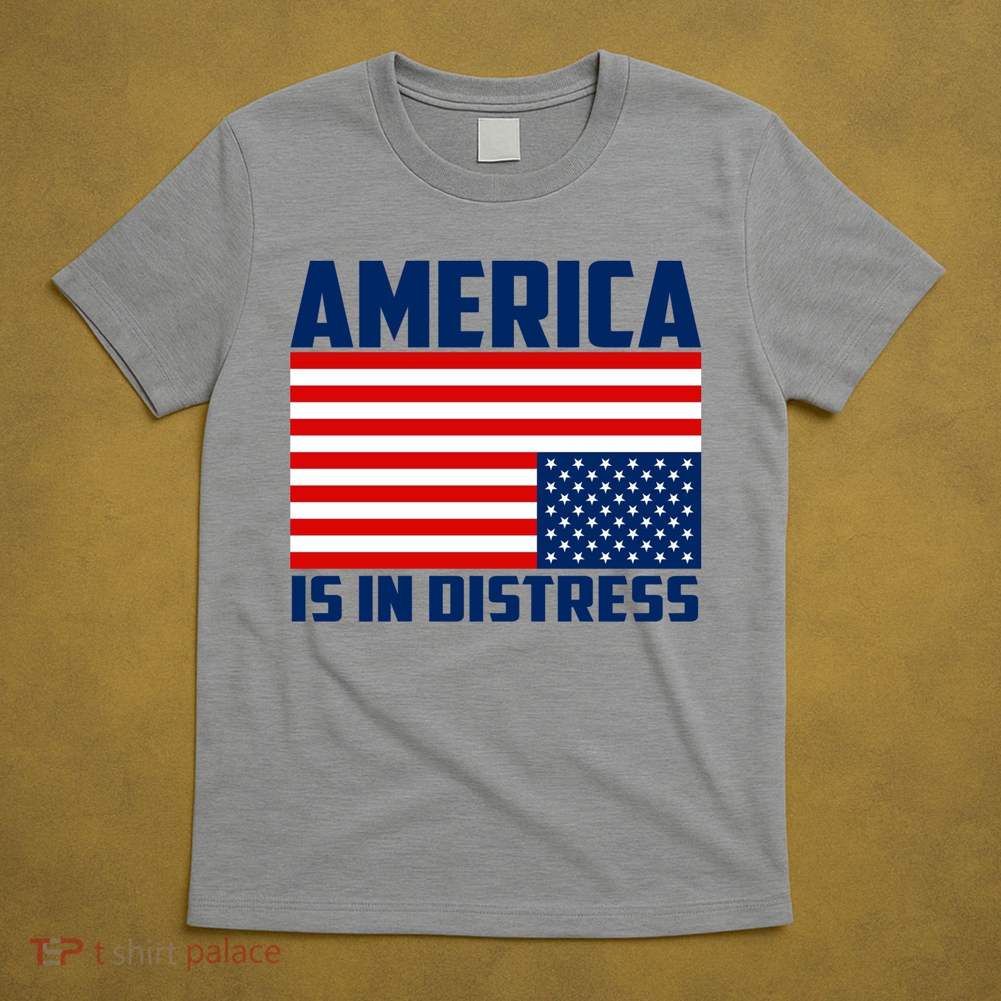 America Is In Distress Upside Down Flag T-Shirt