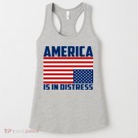 America Is In Distress Upside Down Flag Women's Tank Top thumb 0