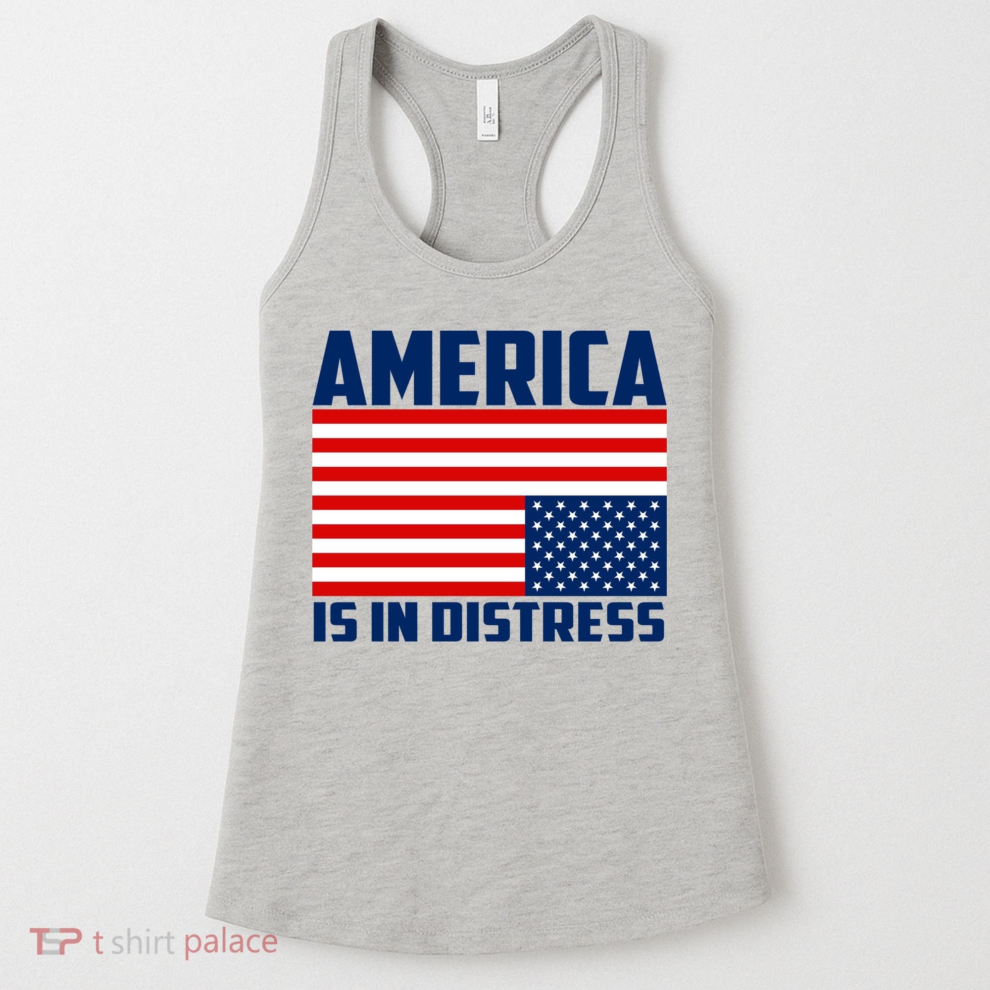 America Is In Distress Upside Down Flag Women's Tank Top