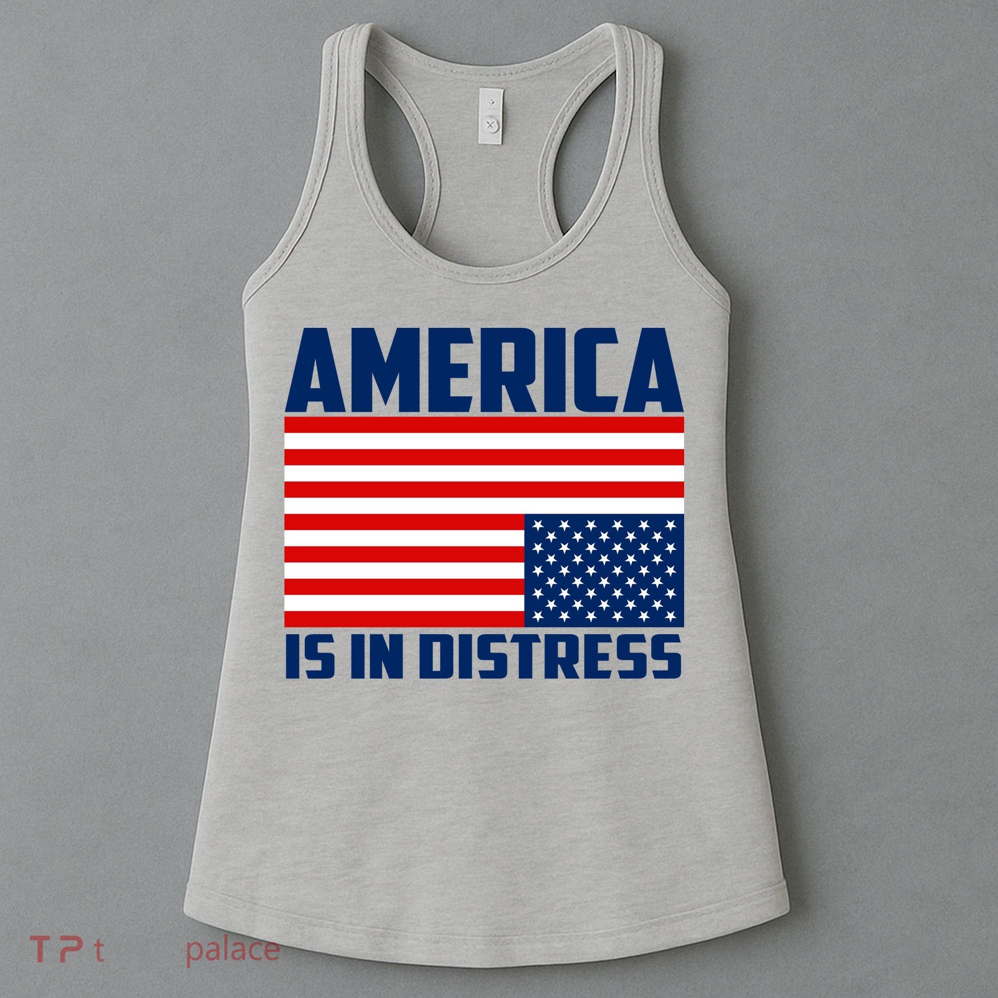 America Is In Distress Upside Down Flag Women's Tank Top