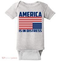 America Is In Distress Upside Down Flag Baby Bodysuit thumb 0