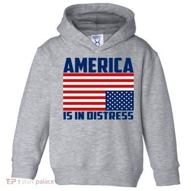 America Is In Distress Upside Down Flag Toddler Hoodie