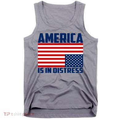 America Is In Distress Upside Down Flag Tank Top