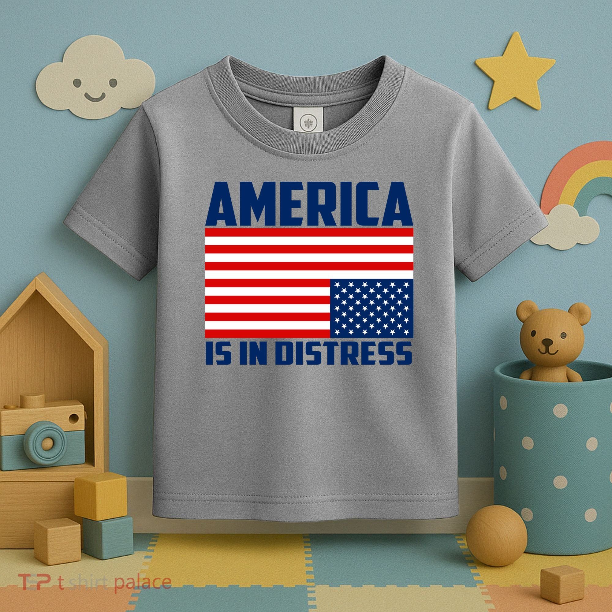America Is In Distress Upside Down Flag Toddler T-Shirt