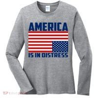 America Is In Distress Upside Down Flag Women's Long Sleeve Shirt thumb 0