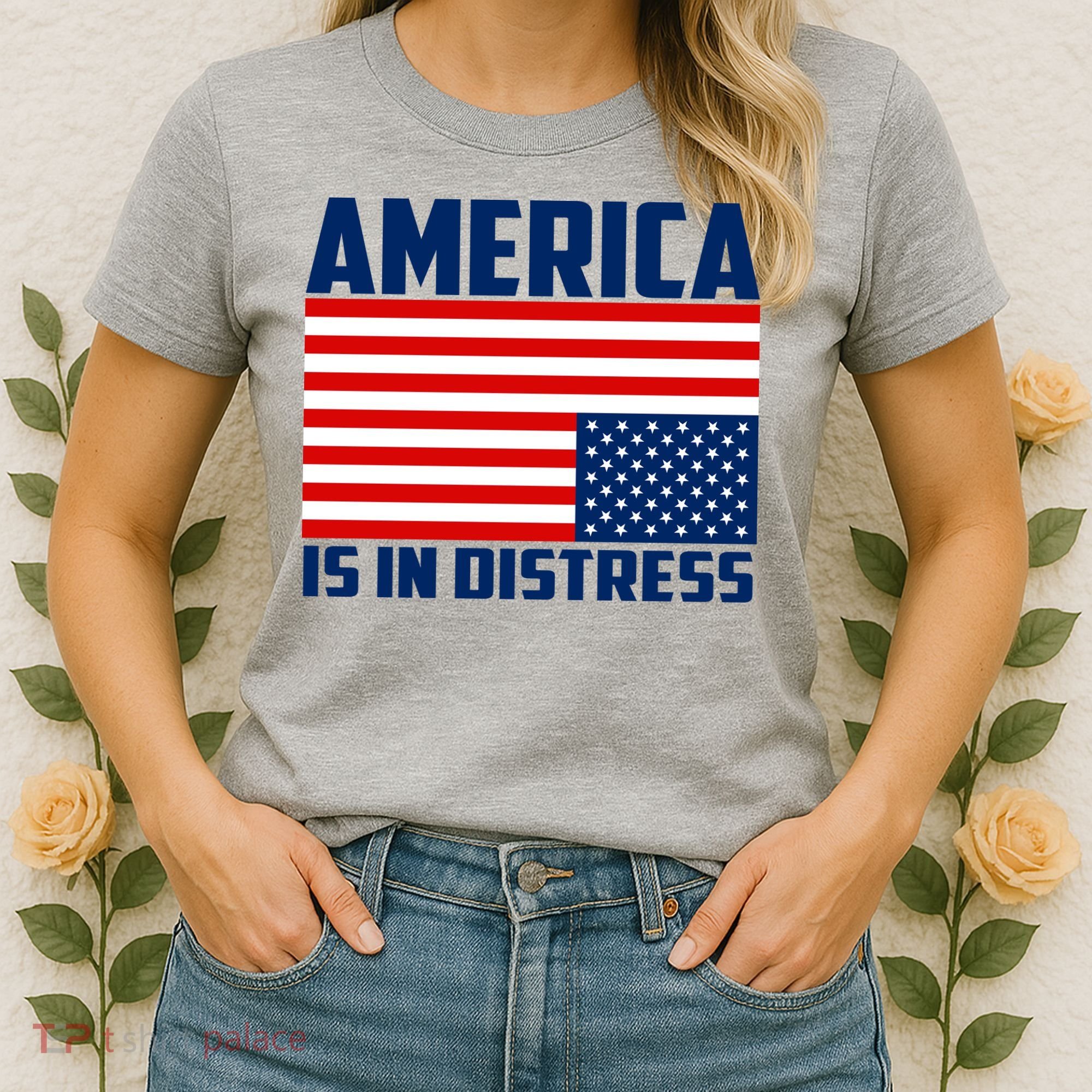 America Is In Distress Upside Down Flag Women's T-Shirt
