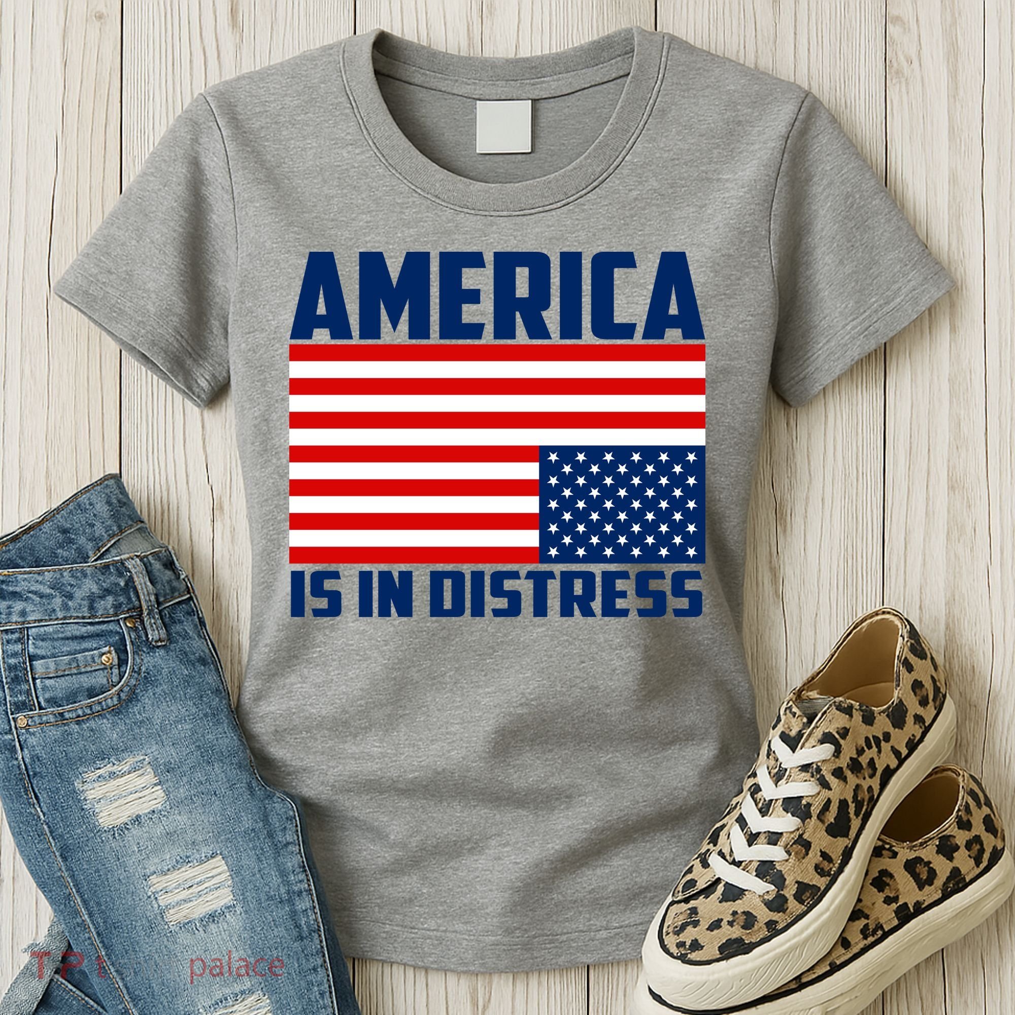 America Is In Distress Upside Down Flag Women's T-Shirt