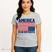 America Is In Distress Upside Down Flag Women's T-Shirt thumb 4