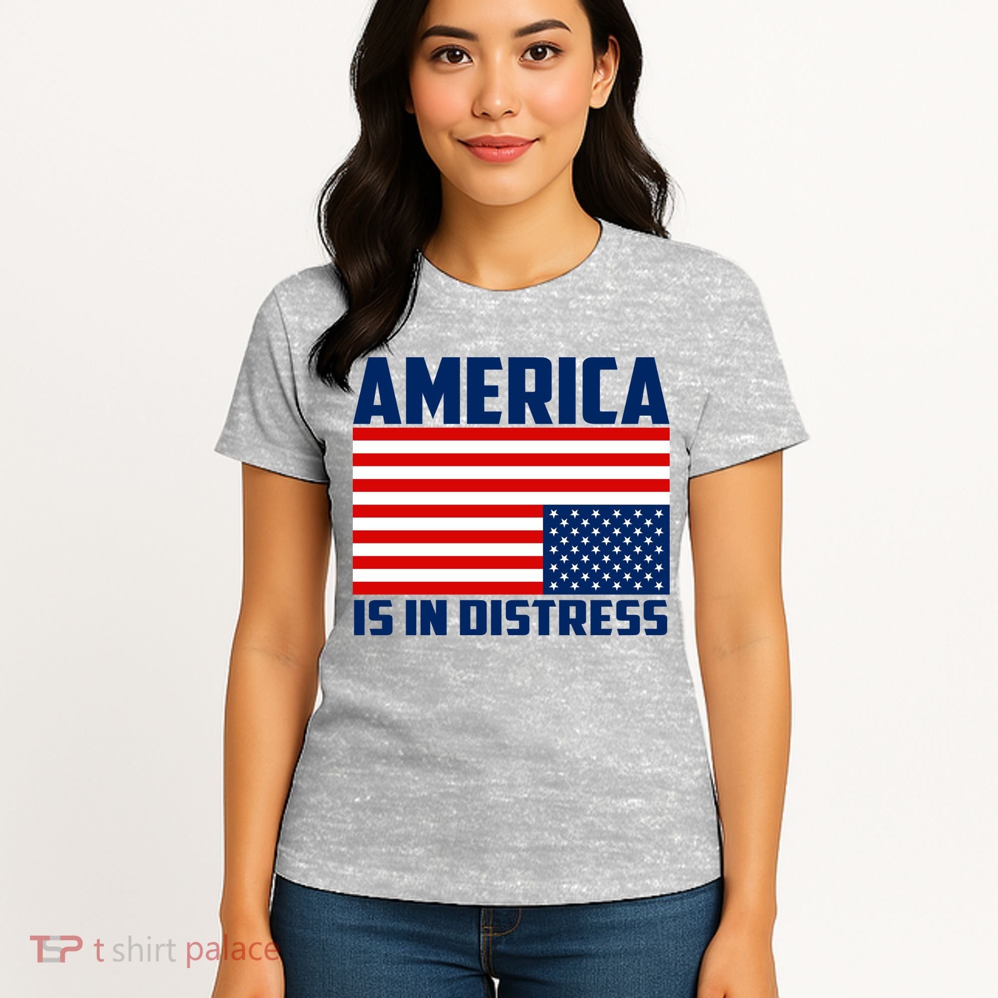 America Is In Distress Upside Down Flag Women's T-Shirt