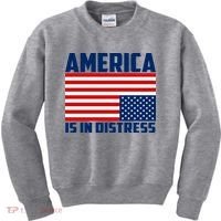 America Is In Distress Upside Down Flag Kids Sweatshirt thumb 0