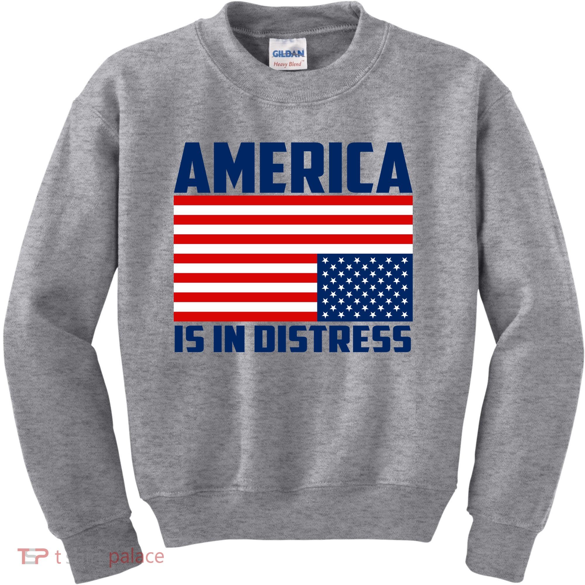 America Is In Distress Upside Down Flag Kids Sweatshirt