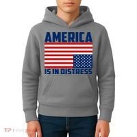 America Is In Distress Upside Down Flag Kids Hoodie thumb 4