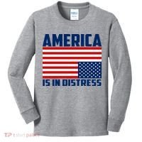 America Is In Distress Upside Down Flag Kids Long Sleeve Shirt thumb 0