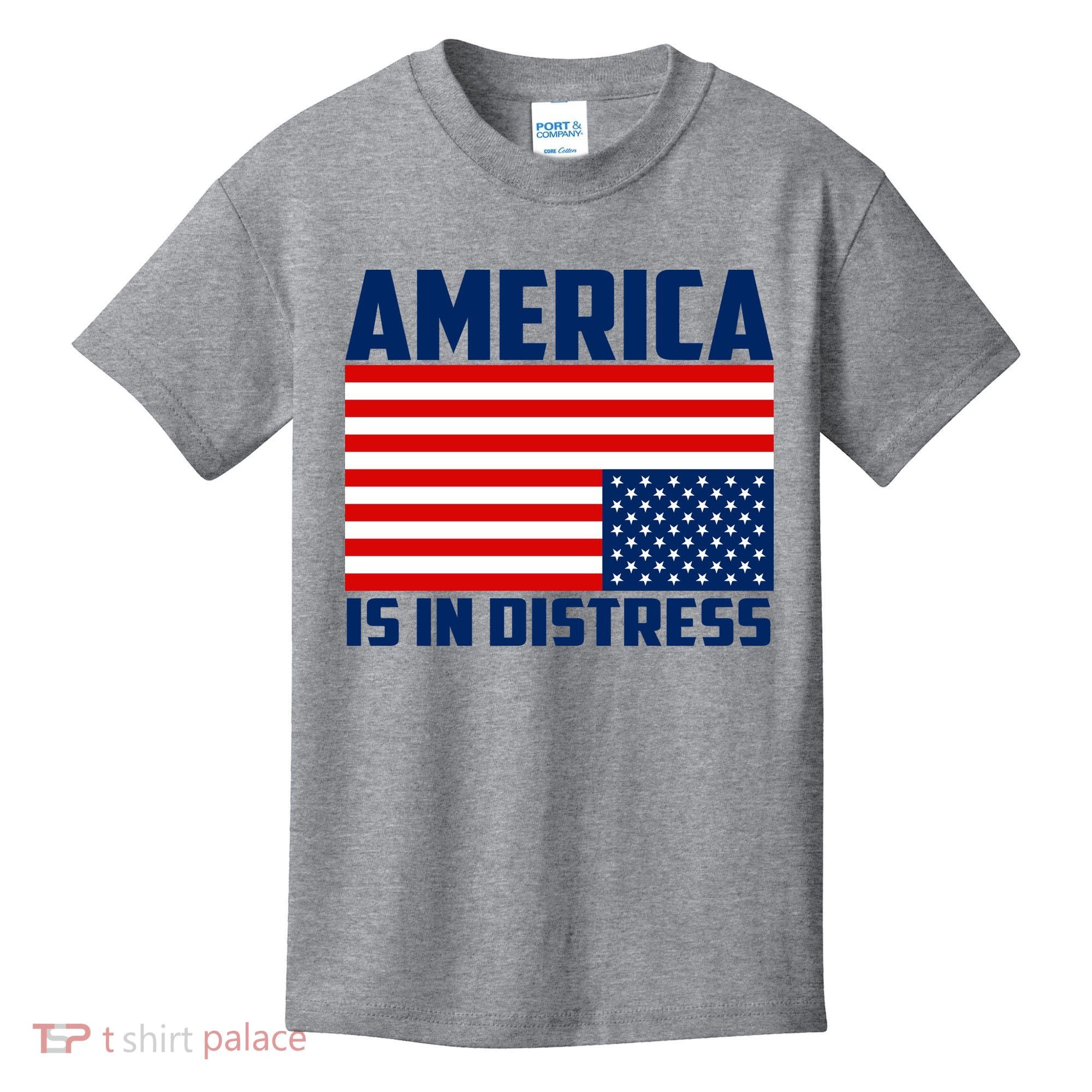 America Is In Distress Upside Down Flag Kids T-Shirt