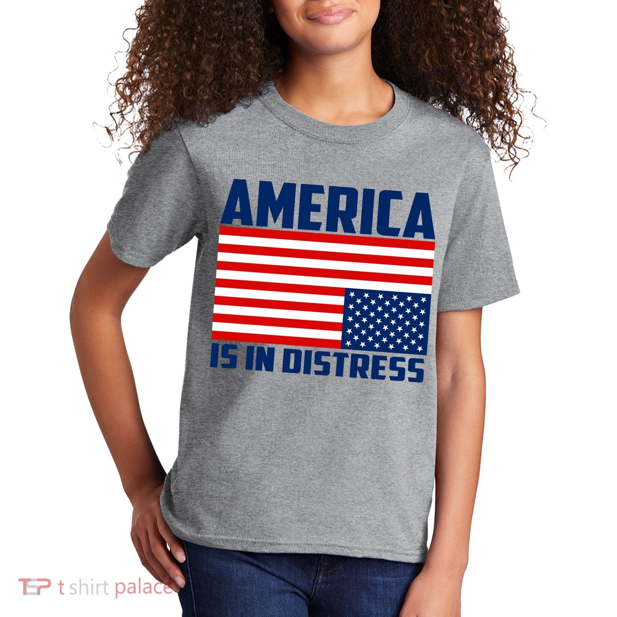 America Is In Distress Upside Down Flag Kids T-Shirt