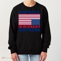 America Is In Great Distress Upside Down Flag Women's Sweatshirt thumb 0