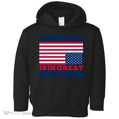 America Is In Great Distress Upside Down Flag Toddler Hoodie