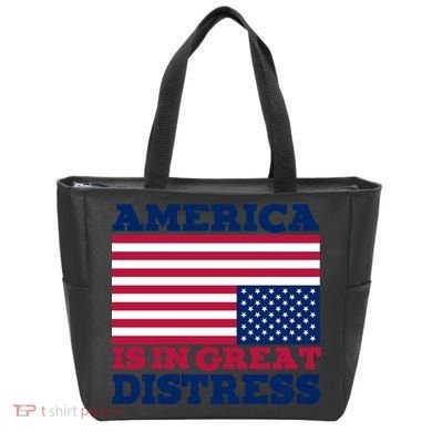 America Is In Great Distress Upside Down Flag Tote Bag