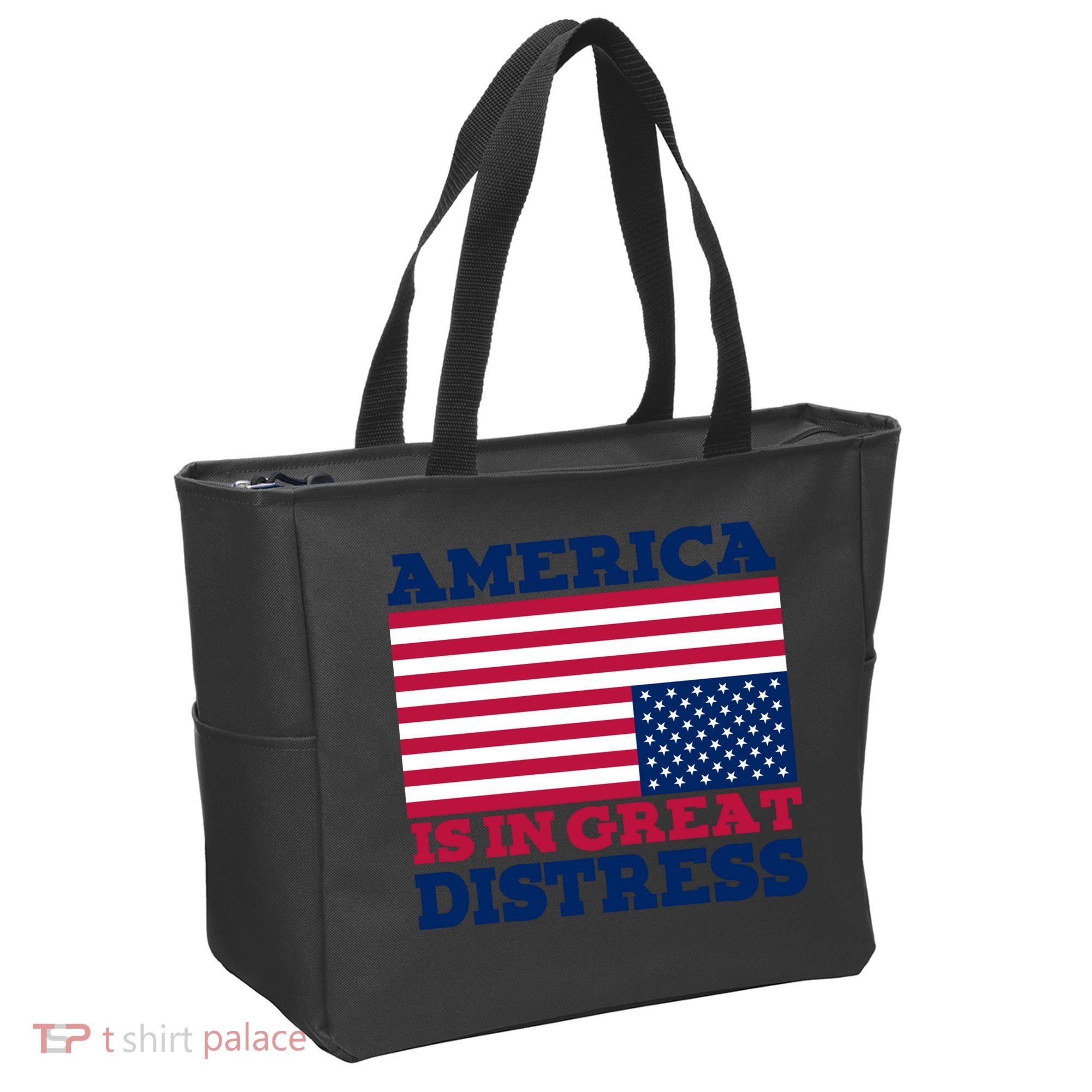 America Is In Great Distress Upside Down Flag Tote Bag