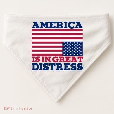 America Is In Great Distress Upside Down Flag USA-Made Doggie Bandana