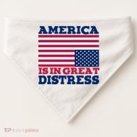 America Is In Great Distress Upside Down Flag USA-Made Doggie Bandana thumb 0