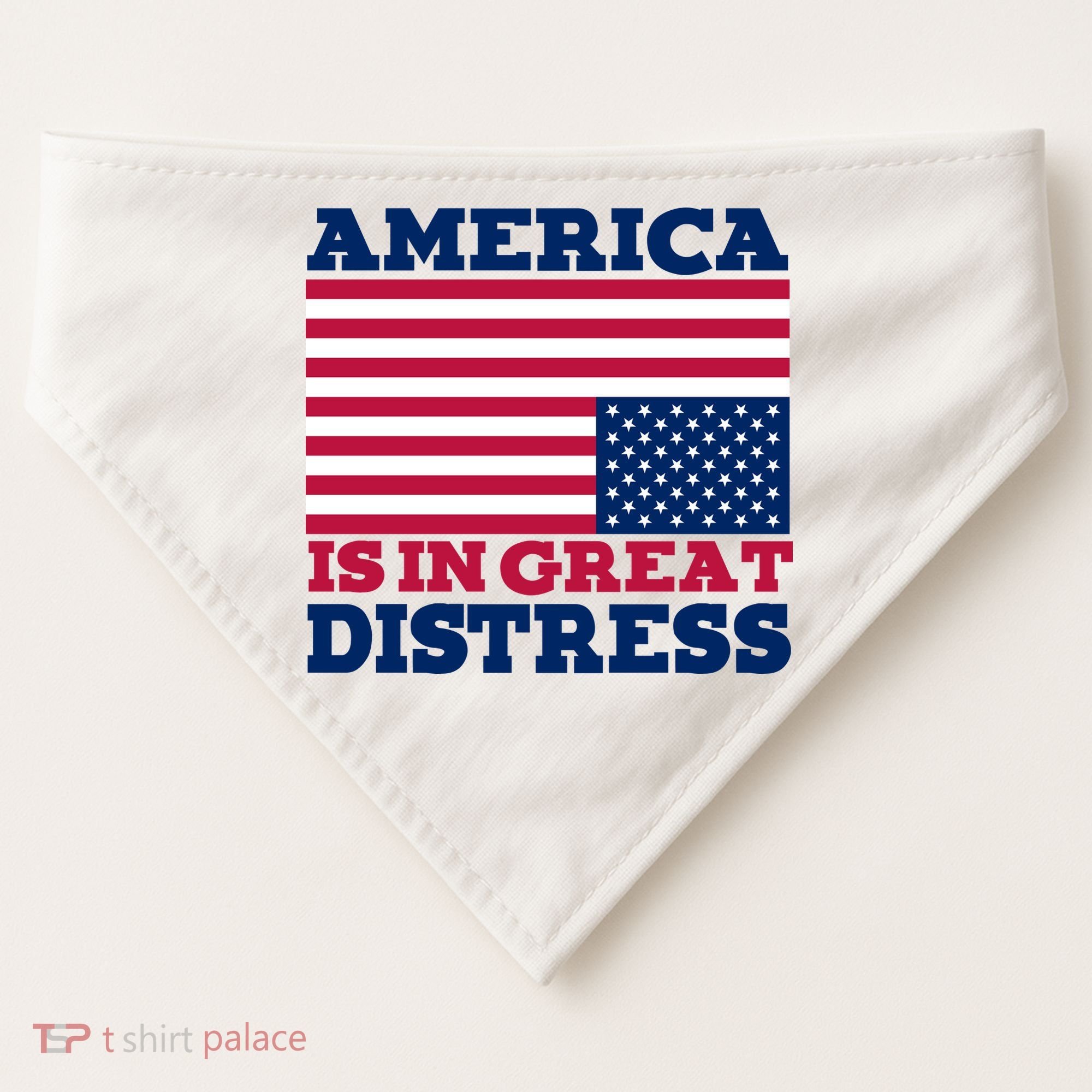 America Is In Great Distress Upside Down Flag USA-Made Doggie Bandana