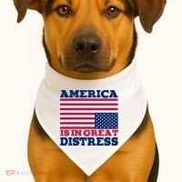 America Is In Great Distress Upside Down Flag USA-Made Doggie Bandana thumb 1