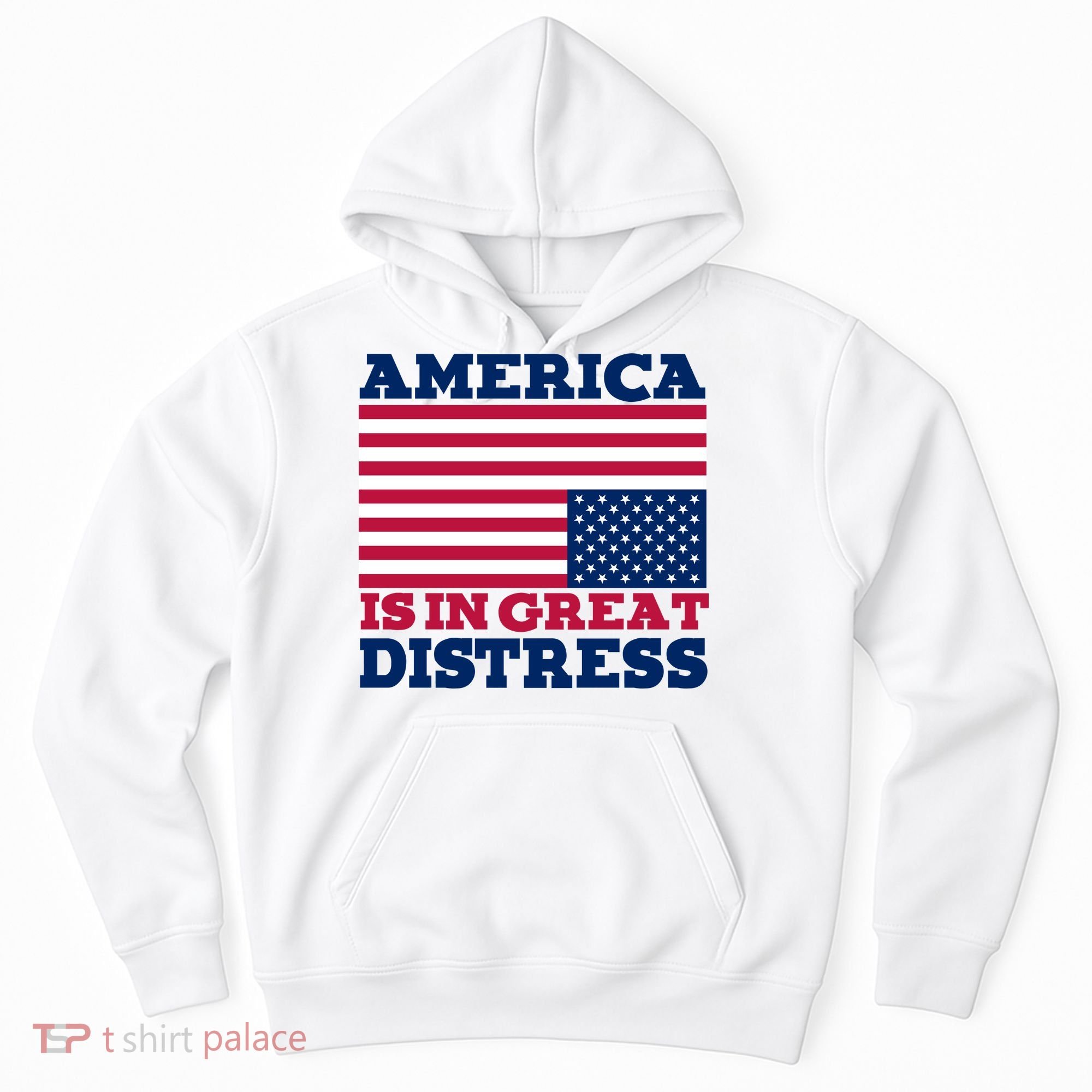 America Is In Great Distress Upside Down Flag Hoodie