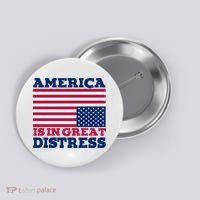 America Is In Great Distress Upside Down Flag Button thumb 0
