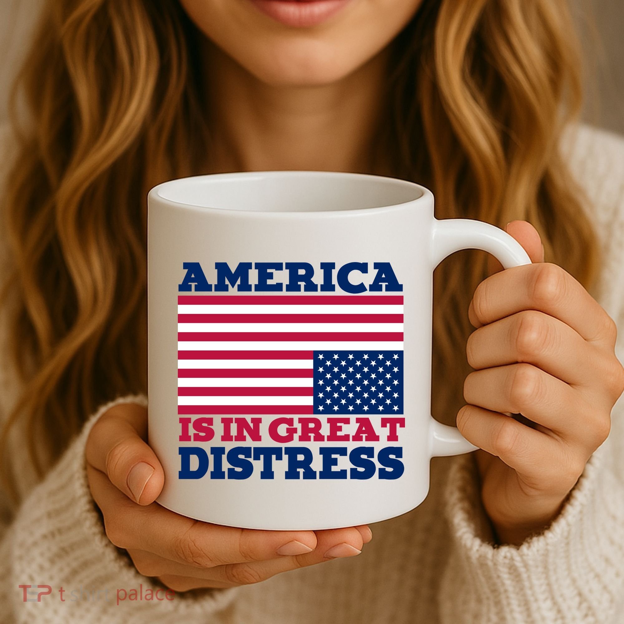 America Is In Great Distress Upside Down Flag Coffee Mug