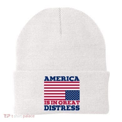 America Is In Great Distress Upside Down Flag Beanie