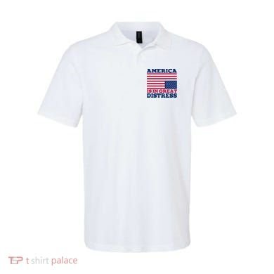 America Is In Great Distress Upside Down Flag Polo