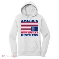 America Is In Great Distress Upside Down Flag Women's Hoodie thumb 0