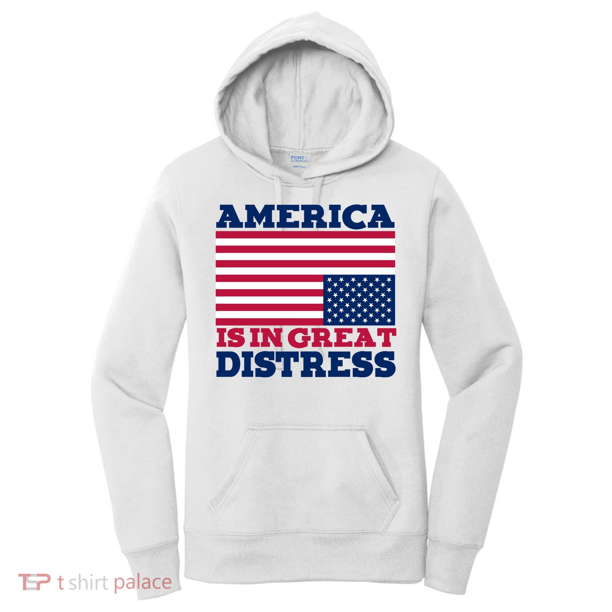America Is In Great Distress Upside Down Flag Women's Hoodie