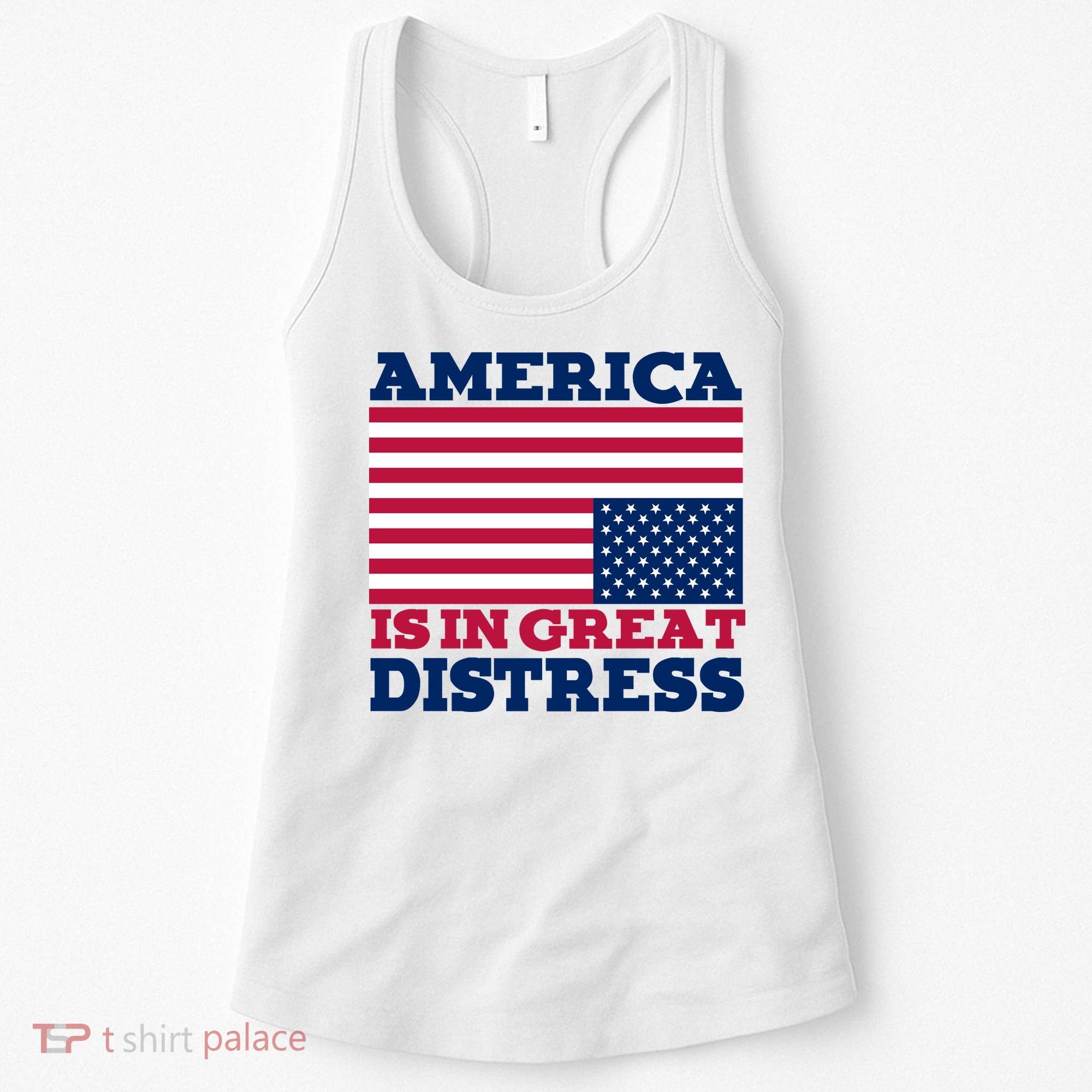 America Is In Great Distress Upside Down Flag Women's Tank Top