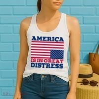 America Is In Great Distress Upside Down Flag Women's Tank Top thumb 2
