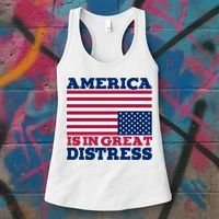 America Is In Great Distress Upside Down Flag Women's Tank Top thumb 3