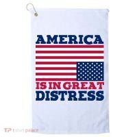 America Is In Great Distress Upside Down Flag Golf Towel thumb 0