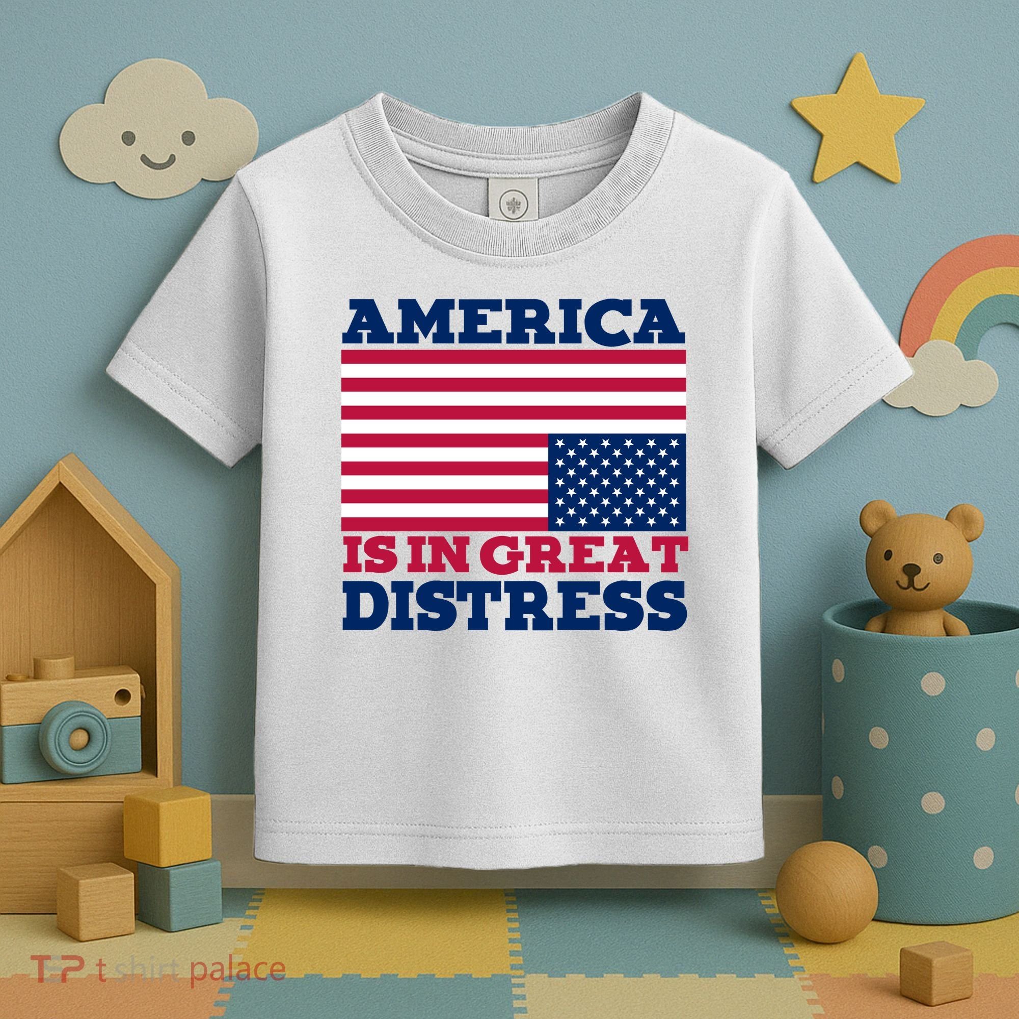 America Is In Great Distress Upside Down Flag Toddler T-Shirt
