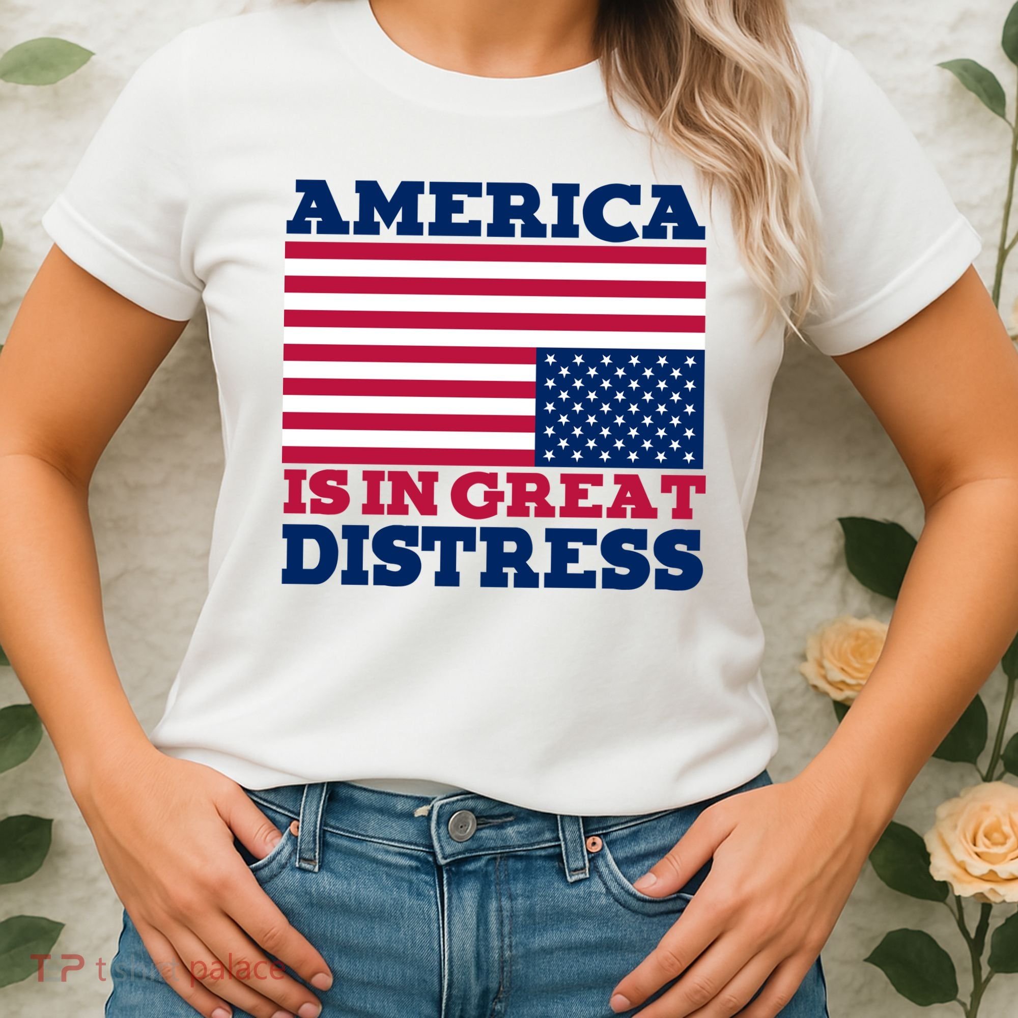 America Is In Great Distress Upside Down Flag Women's T-Shirt