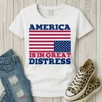 America Is In Great Distress Upside Down Flag Women's T-Shirt thumb 3