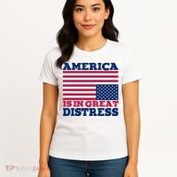 America Is In Great Distress Upside Down Flag Women's T-Shirt thumb 4